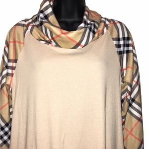 HIBELLE Cowl Neck Asymmetrical Top~M